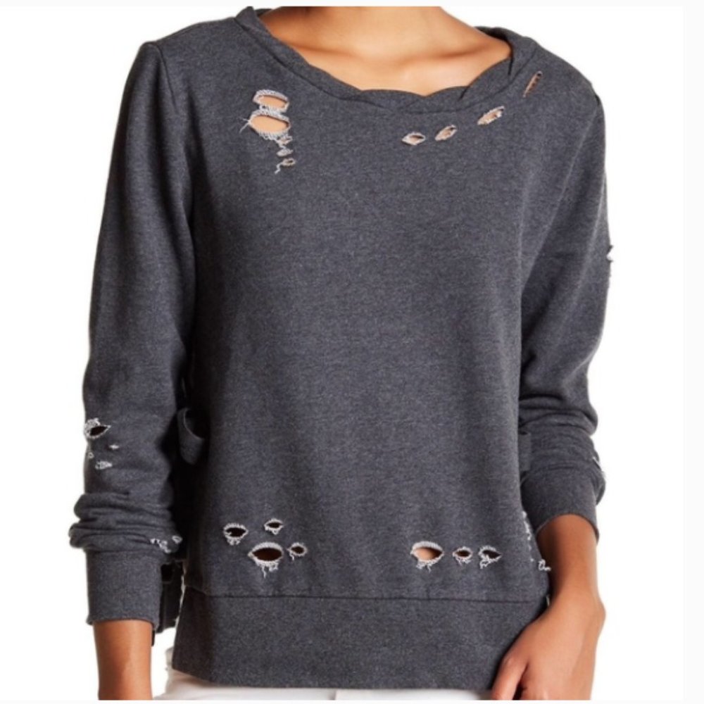 Romeo & Juliet Couture distressed sweatshirt Sz S
